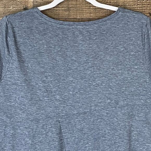 Outdoor Voices Short Sleeve Split Tie Back Top Heather Gray Size Medium - Picture 5 of 10
